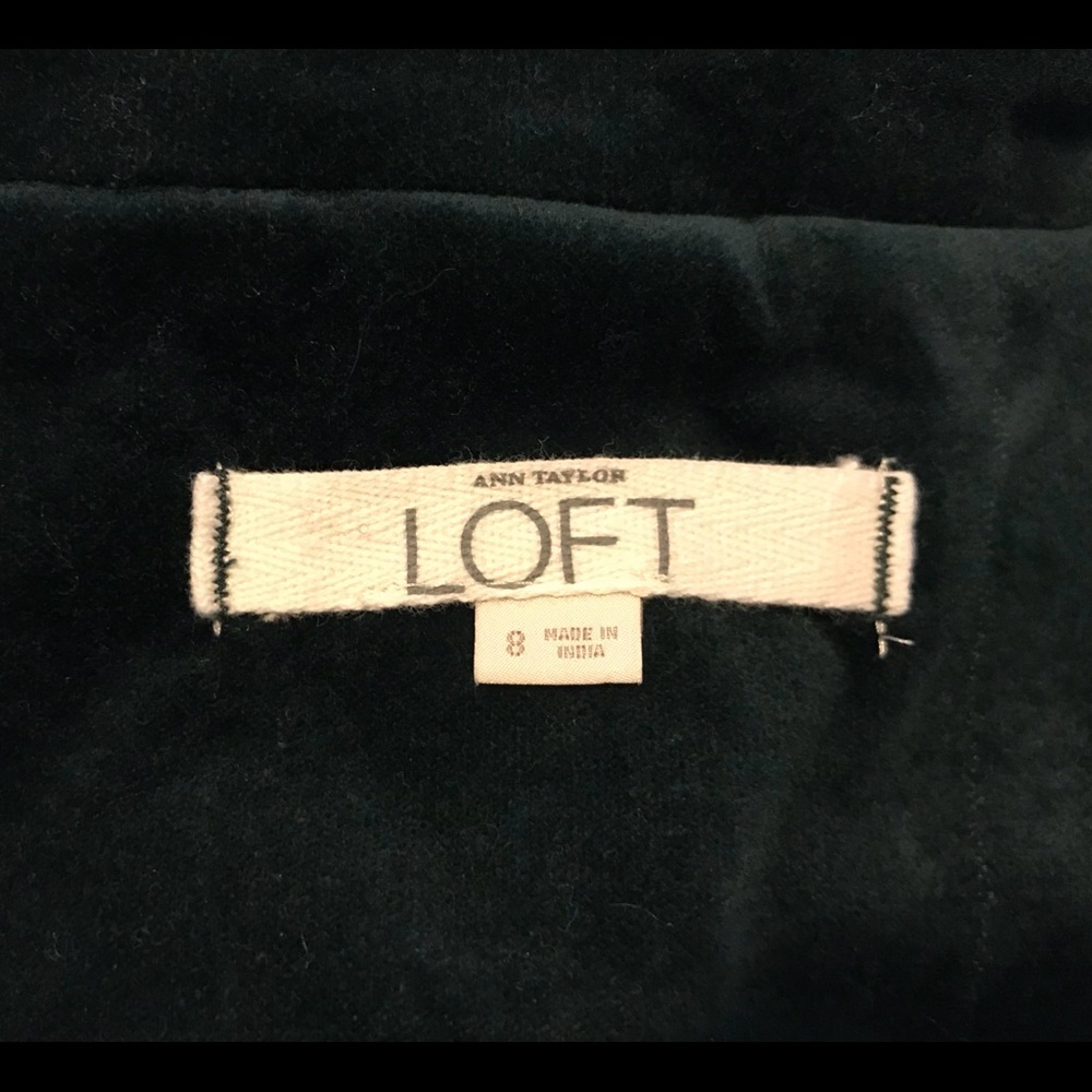 LOFT Dark Green Velvet Blazer - Picture 2 of 8